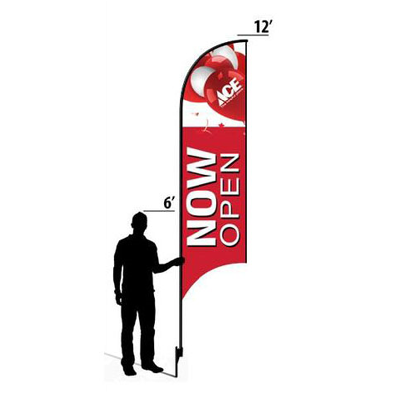 12' Ace Hardware Red Now Open AdverSail Flag